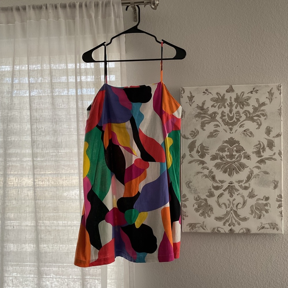 a new day Bright Fuchsia & Coral Abstract Slip Dress